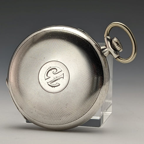 Around 1932 Vintage Longines pocket watch silver side hunter case works well